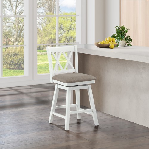 White back swivel - white, bar